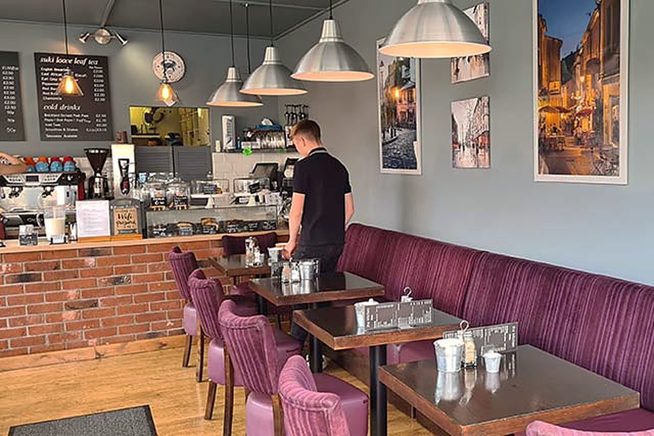 Inside: plum velvet banquettes, wooden tables, pendant lights and a brick-fronted counter with chalkboard menus